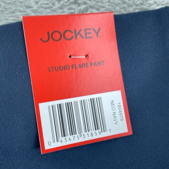 Jockey Studio Flare Pant M Neo Navy Polyester/Spandex Blend NWT 3542 - Picture 7 of 11